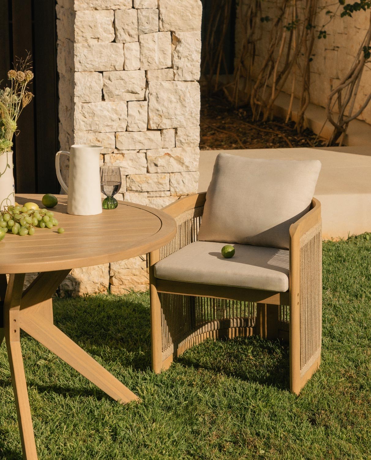 Pack de 4 Chaises de Jardin en Bois d'Acacia avec Coussins Mirla, image de la gelerie 2