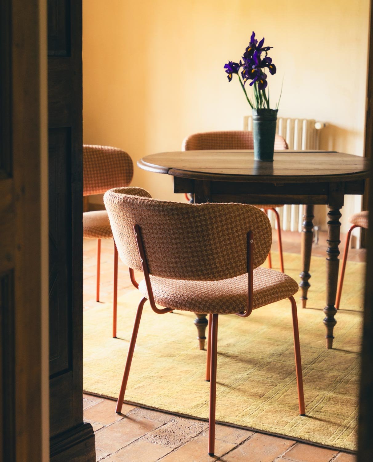 Pack de 4 Chaises de Salle à Manger en Métal et Tissu Imprimé Bonse, image de la gelerie 2