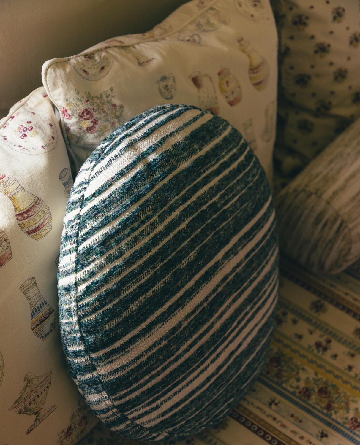 Coussin Rond en Tissu (Ø43 cm) Marssel, image de la gelerie 2