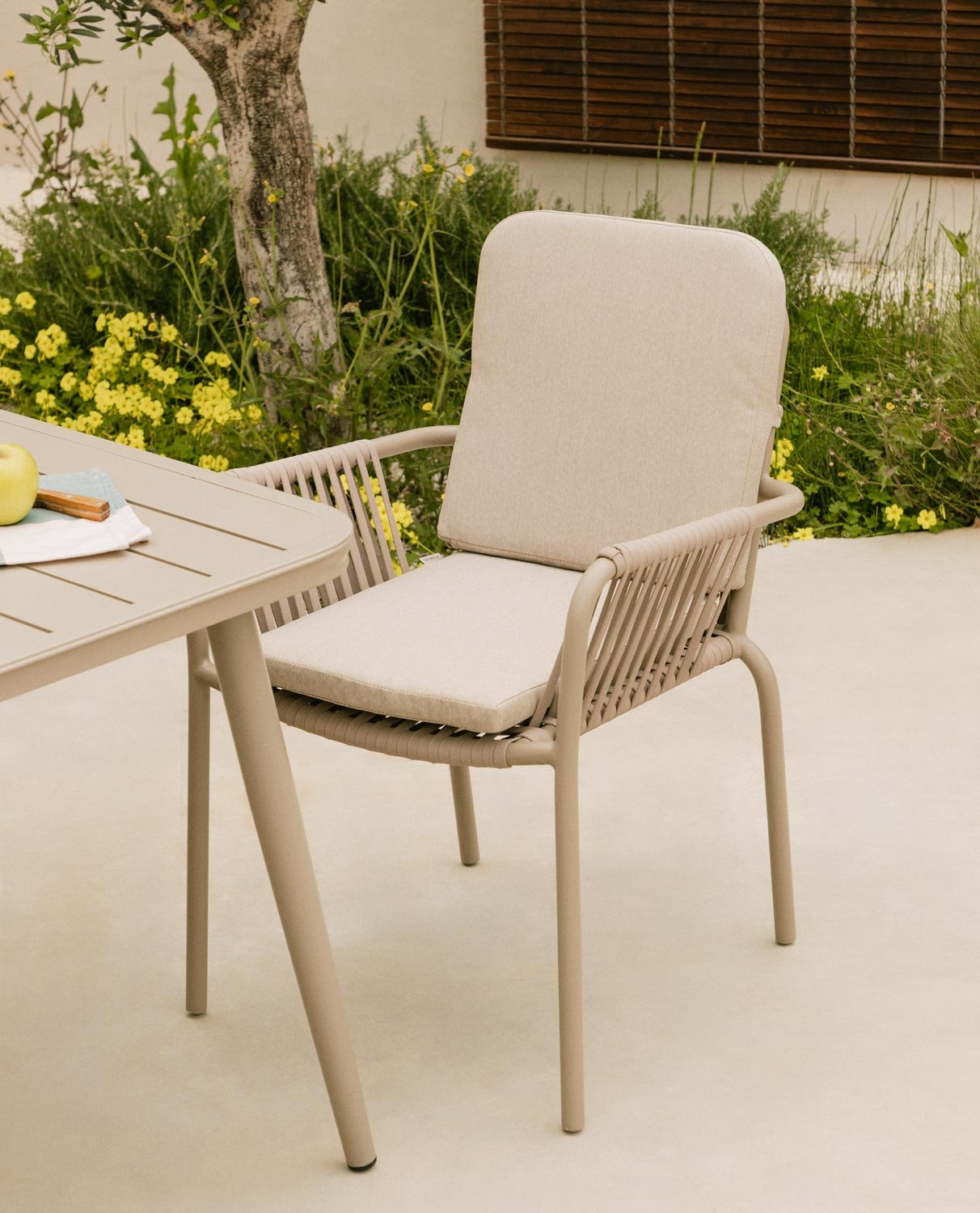 Pack de 2 Chaises D'extérieur avec Accoudoirs en Aluminium et Corde Drian., image de la gelerie 2