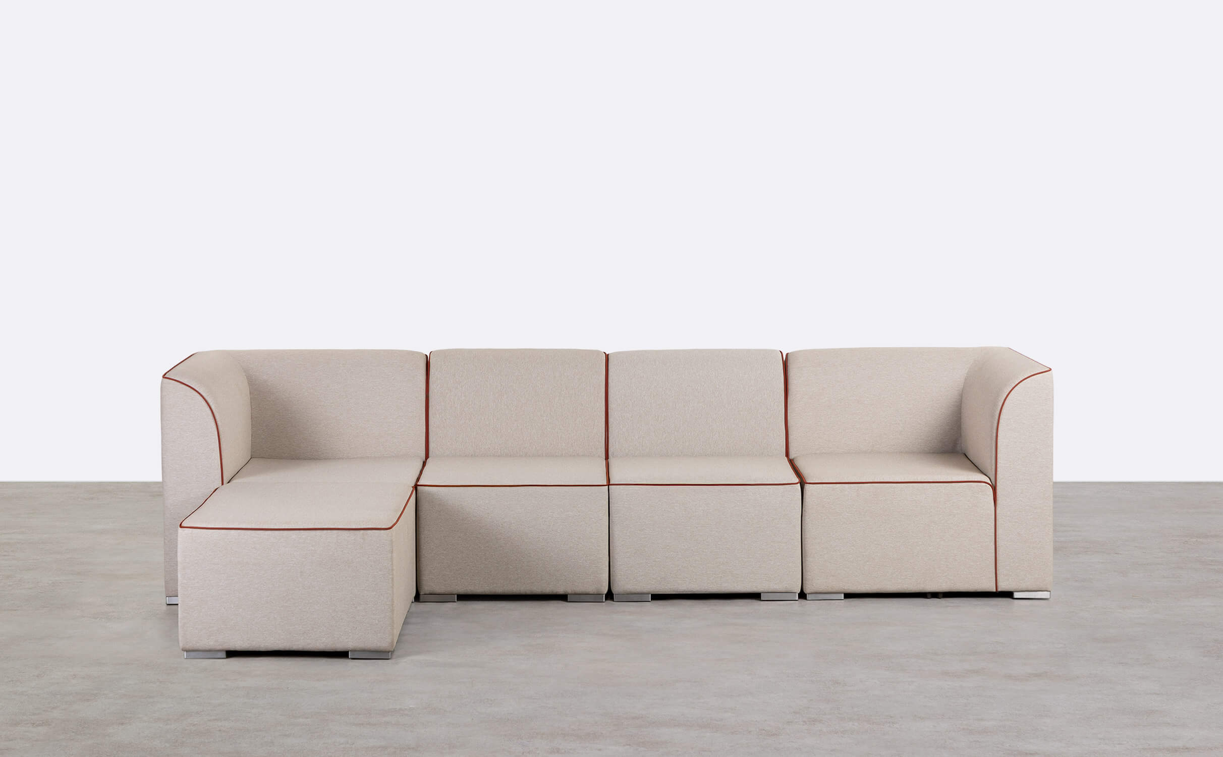 Canapé de Jardin Modulable 4 Pièces avec 2 Coins et 2 Fauteuils avec Pouf en Tissu Lagos, image de la gelerie 1