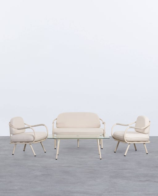 Ensemble de Jardin en Métal et Verre Trempé Xoan