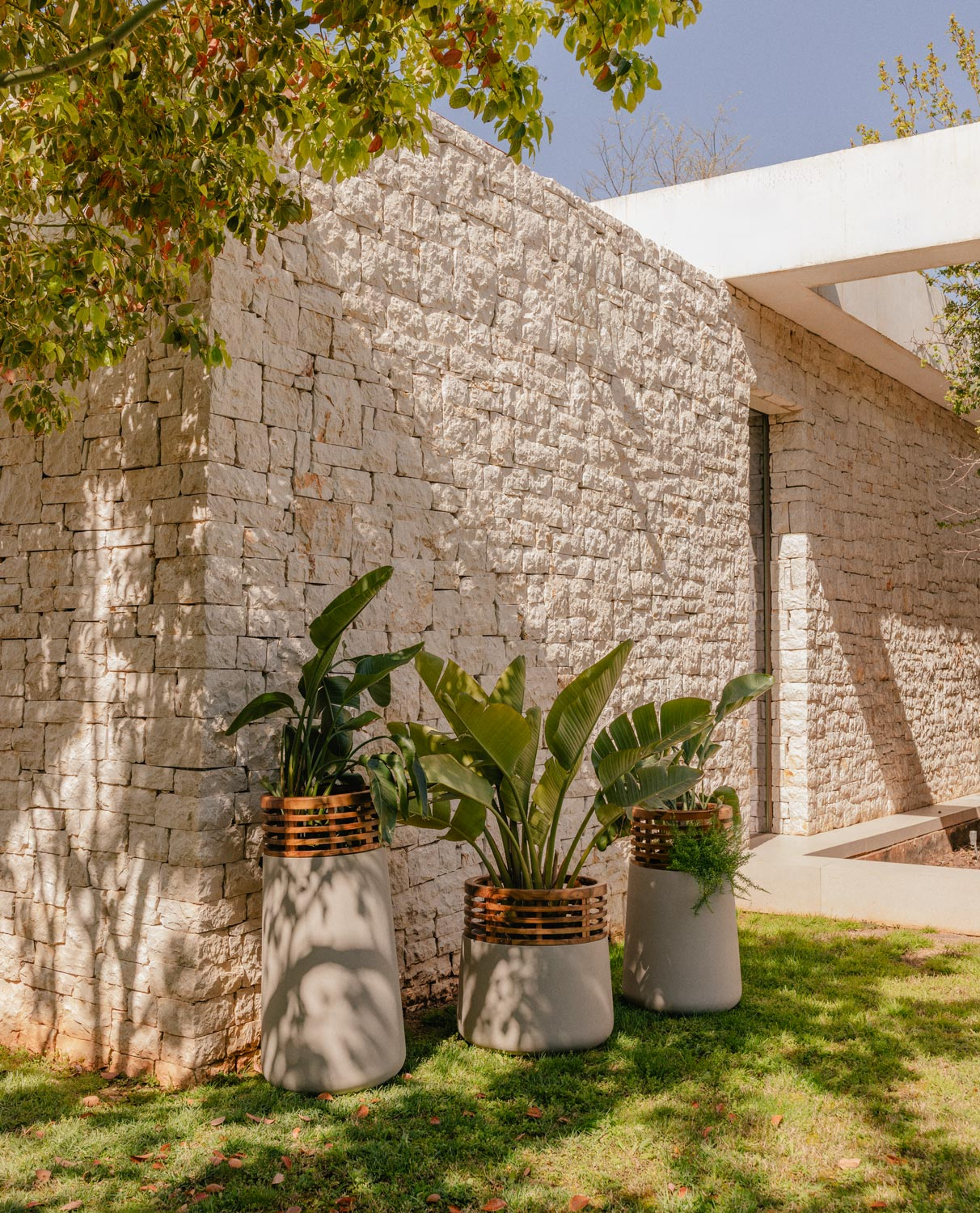 Lot de 3 Jardinières en Béton et Bois D'Acacia Hazan, image de la gelerie 2