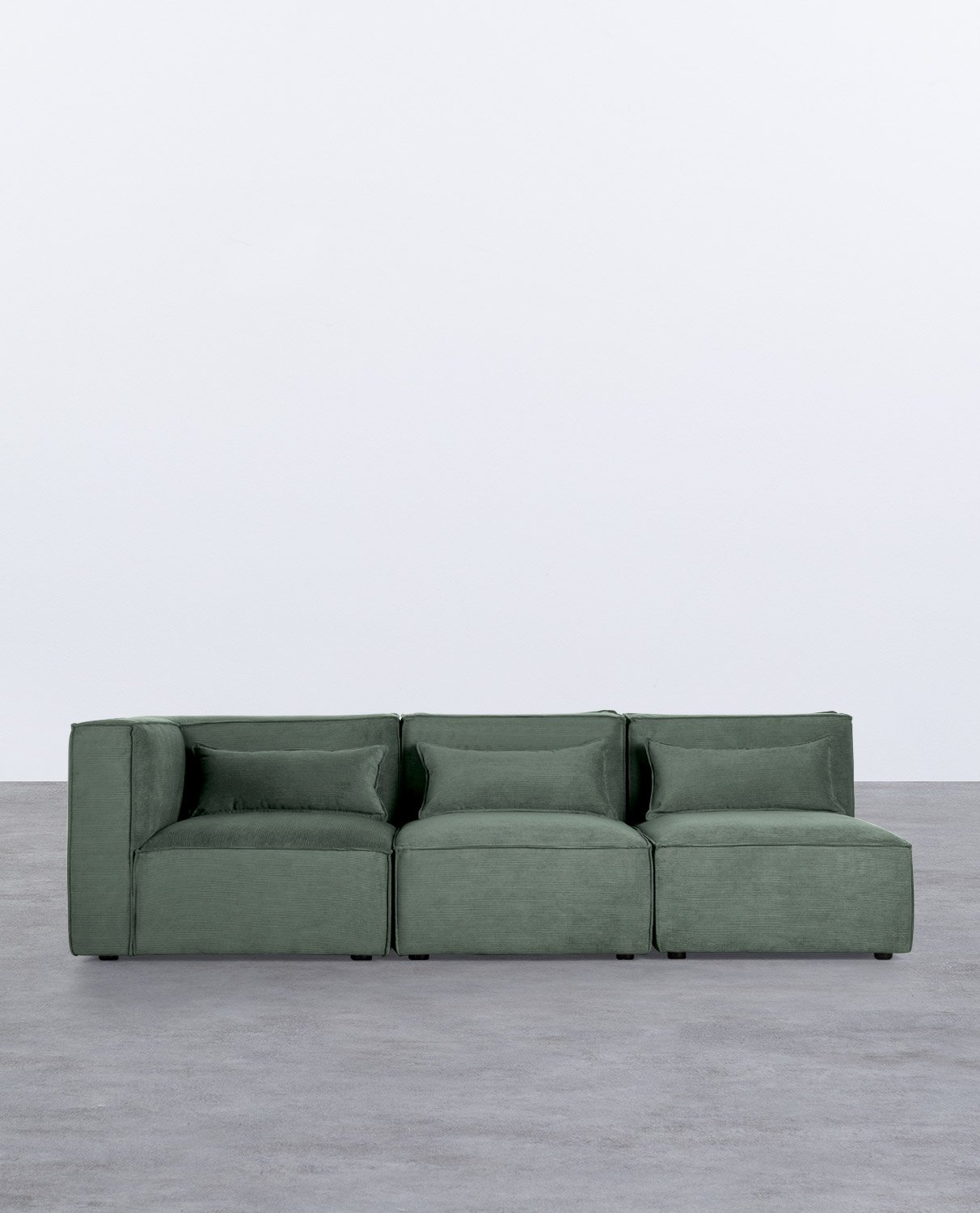 Canapé Modulaire 3 Pièces avec 2 Fauteuils en Velours Côtelé Kilhe