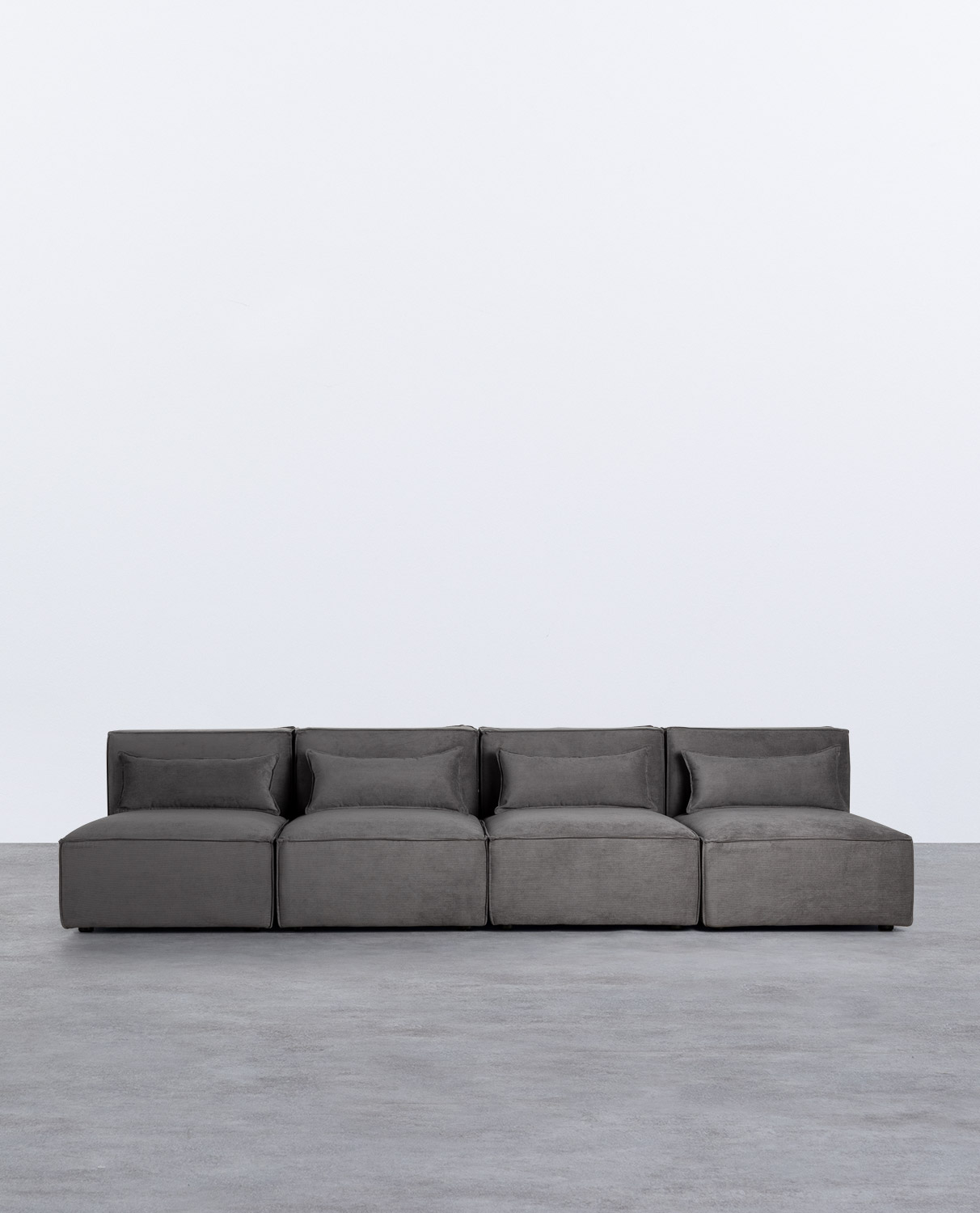 Canapé Modulaire 4 Pièces en Velours Côtelé Kilhe