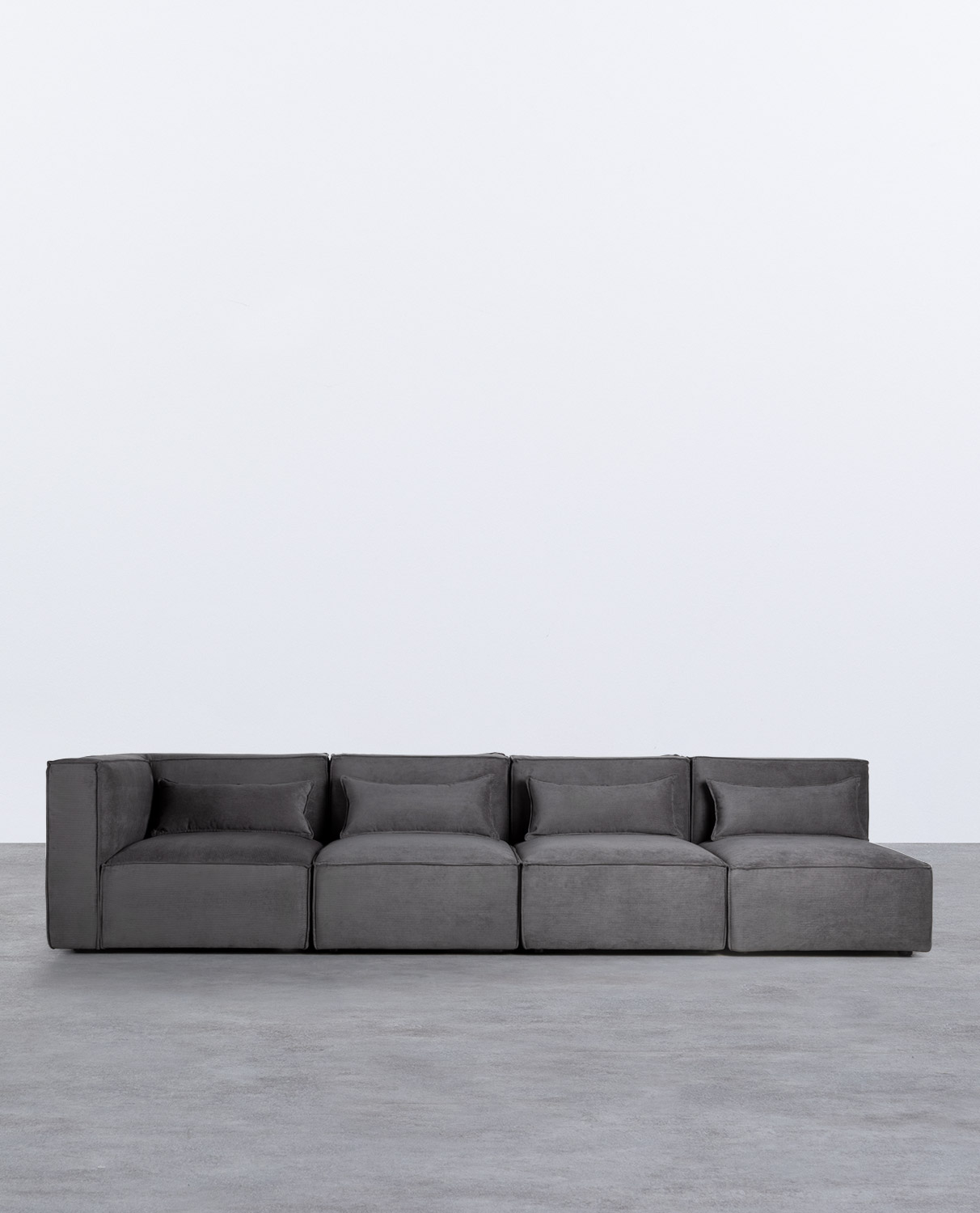 Canapé Modulaire 4 Pièces avec 3 Fauteuils en Velours Côtelé Kilhe