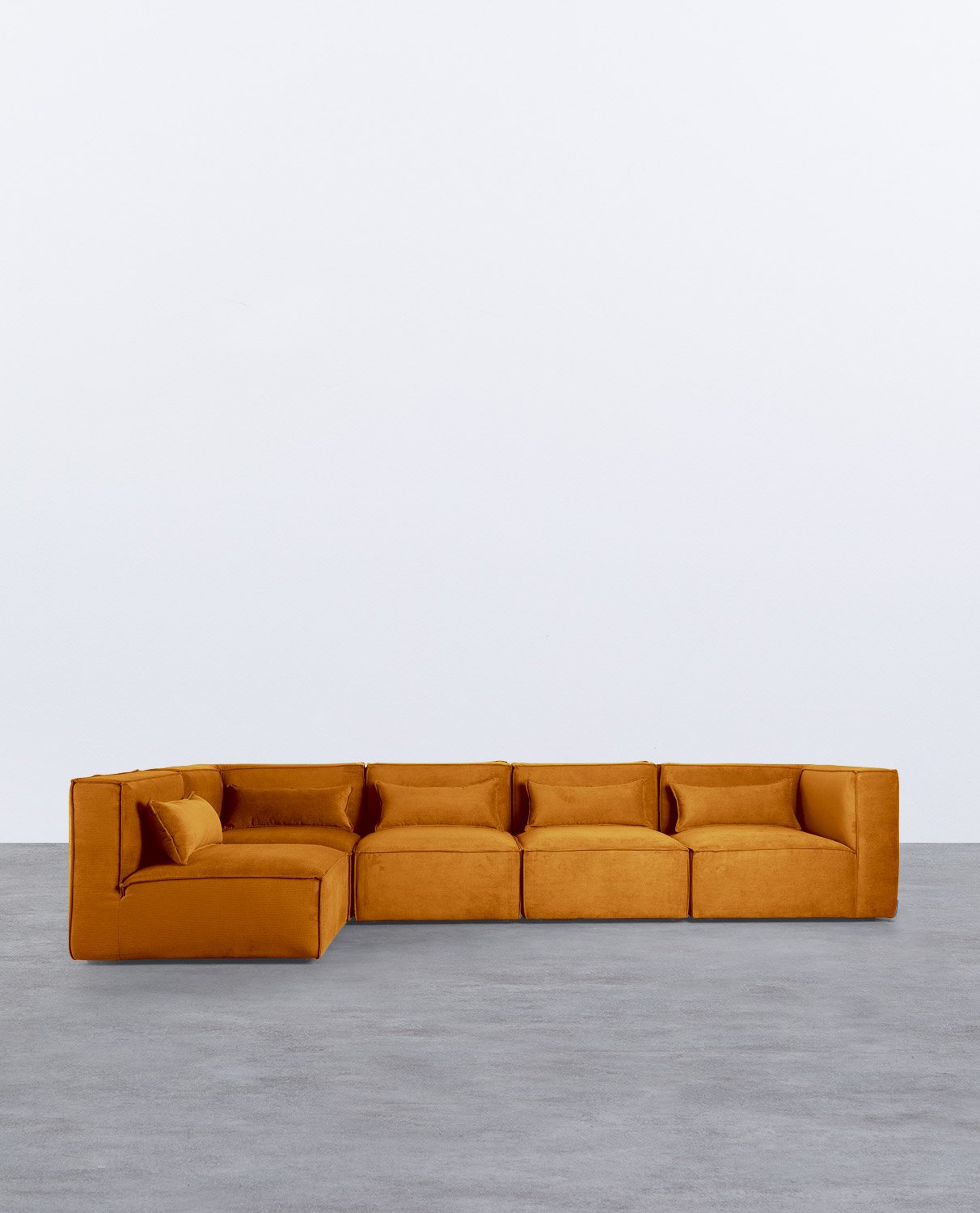 Canapé Modulaire 5 Pièces avec 2 Fauteuils d'Angle en Velours Côtelé Kilhe