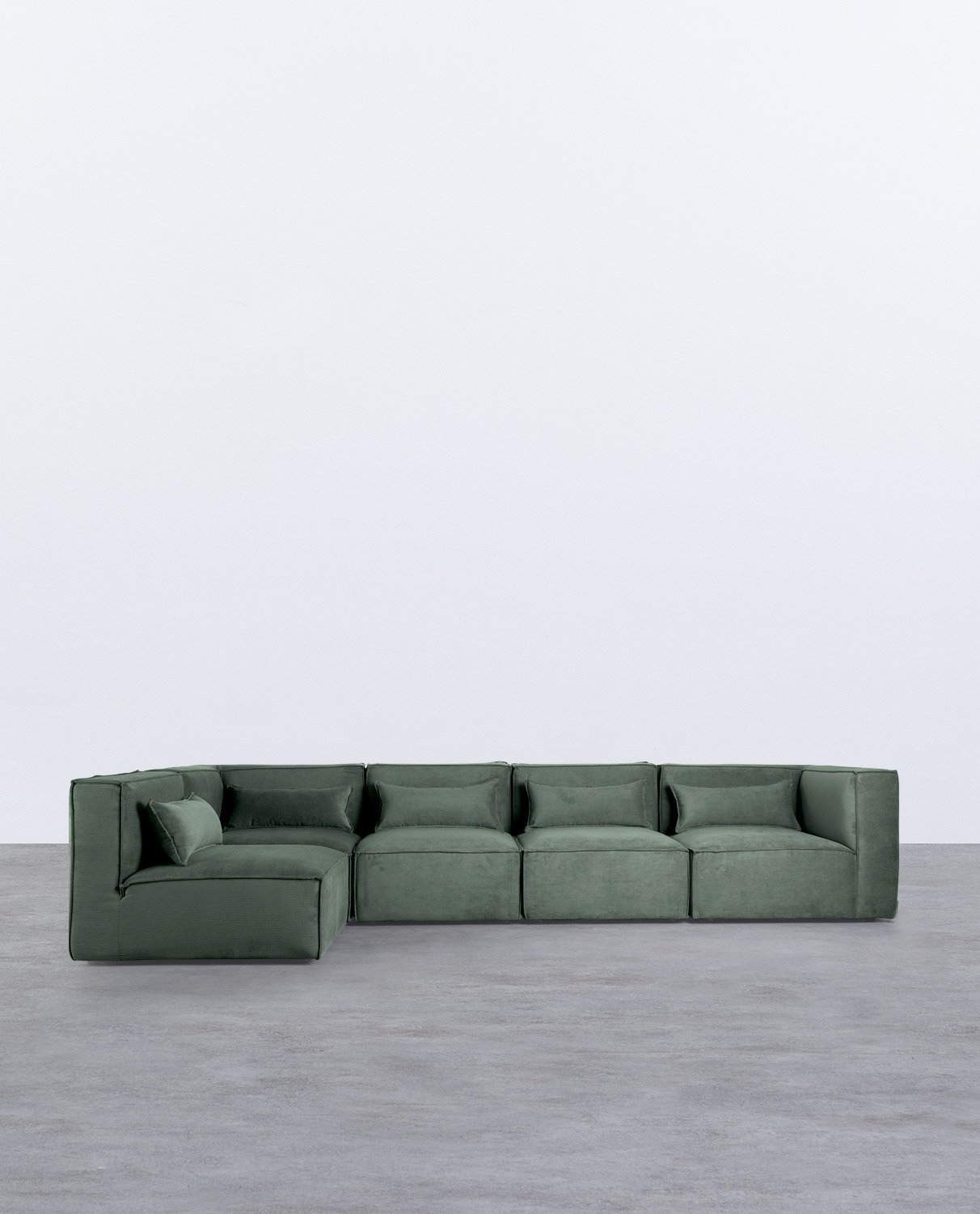 Canapé Modulaire 5 Pièces avec 2 Fauteuils d'Angle en Velours Côtelé Kilhe