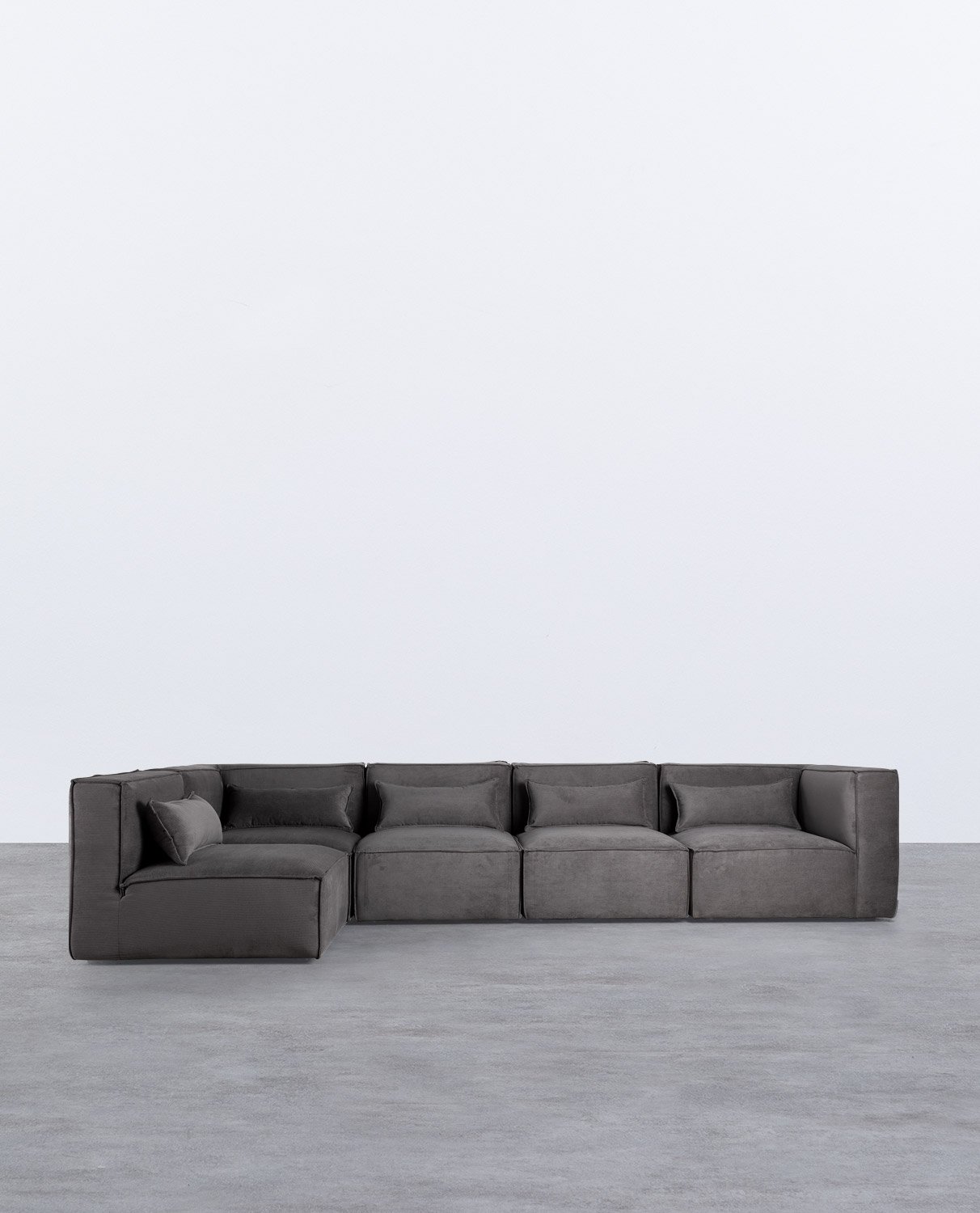 Canapé Modulaire 5 Pièces avec 2 Fauteuils d'Angle en Velours Côtelé Kilhe