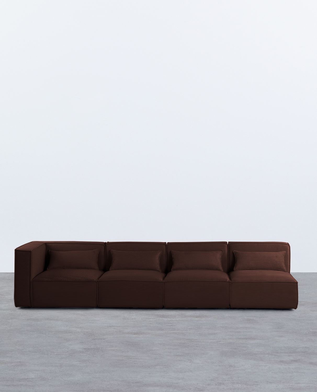Canapé Modulable 4 Pièces avec 3 Fauteuils en Velours Côtelé Épais Kilhe 