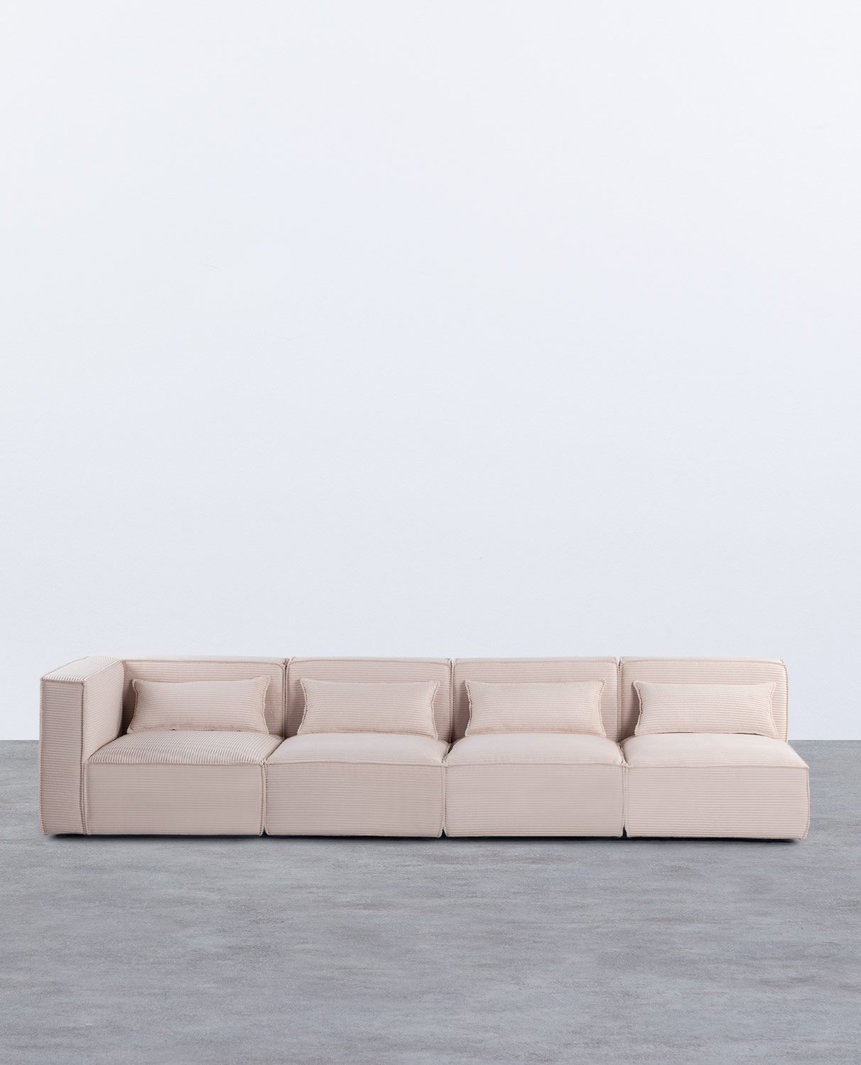 Canapé Modulable 4 Pièces avec 3 Fauteuils en Velours Côtelé Épais Kilhe 