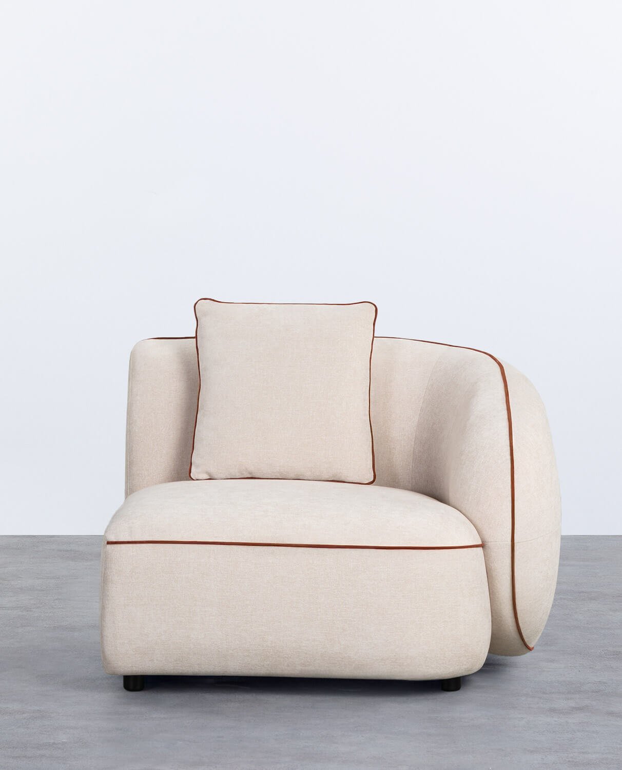 Module de Fauteuil D'Angle Droit en Tissu pour Canapé Ilham