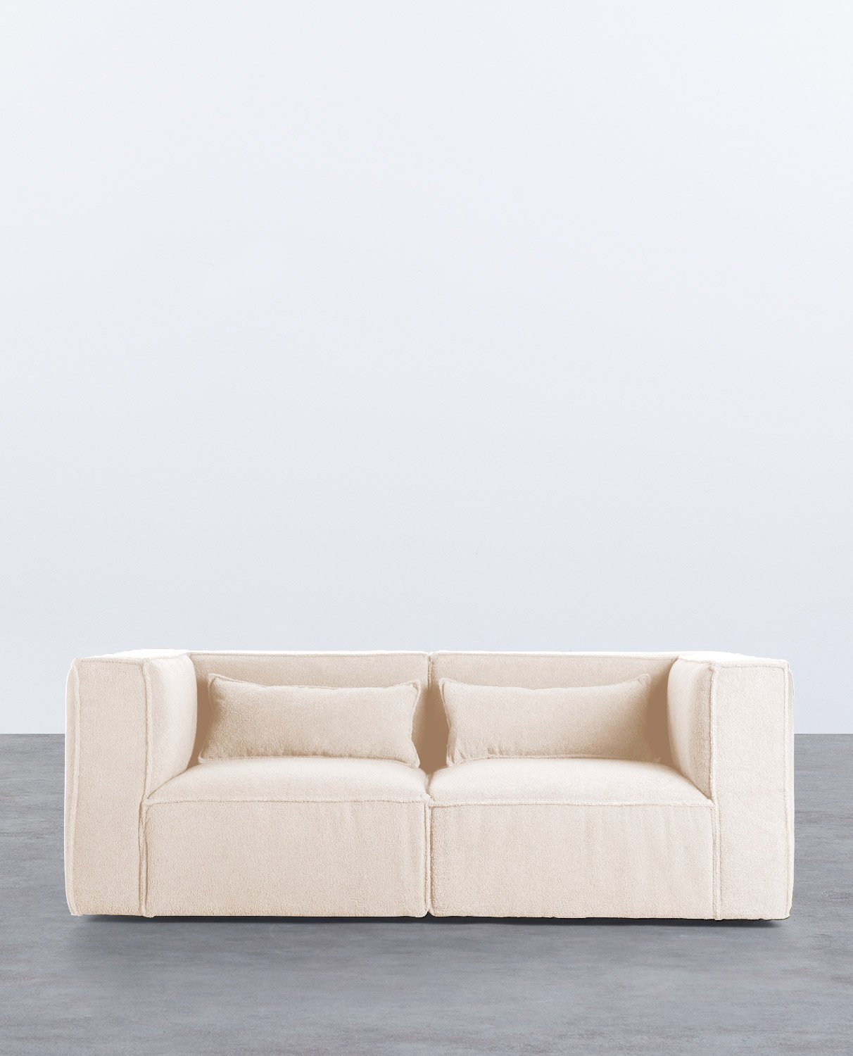 Canapé Modulable 2 Pièces d'Angle en Tissu Bouclé Kilhe