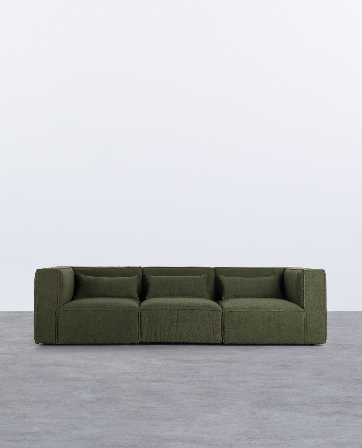 Canapé modulable 3 pièces avec 2 fauteuils d'angle en tissu Bouclé Kilhe