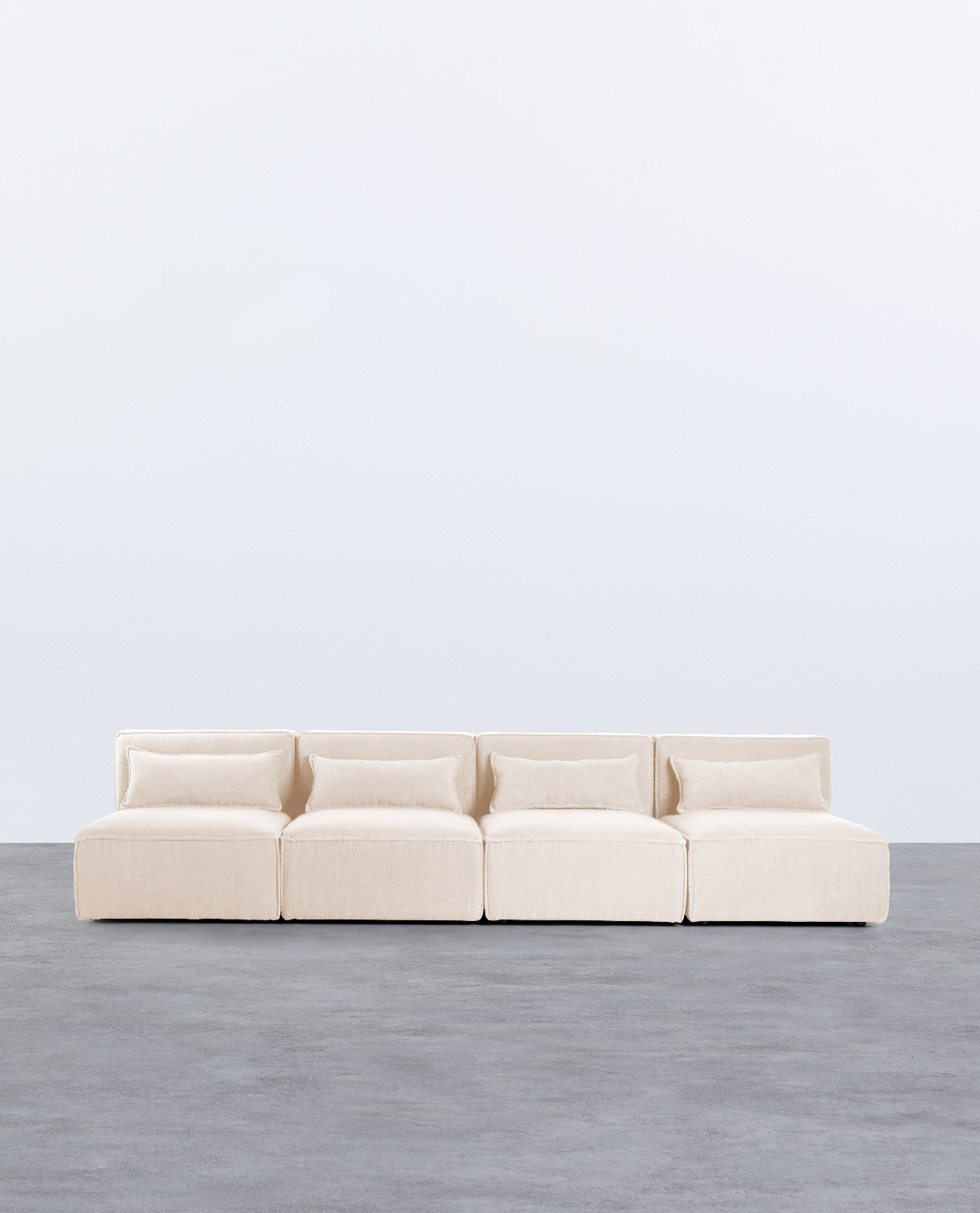 Canapé Modulable 4 Pièces en Tissu Boucle Kilhe