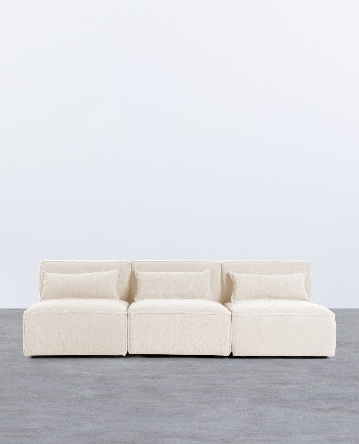 Canapé modulable 3 pièces en tissu Bouclé Kilhe