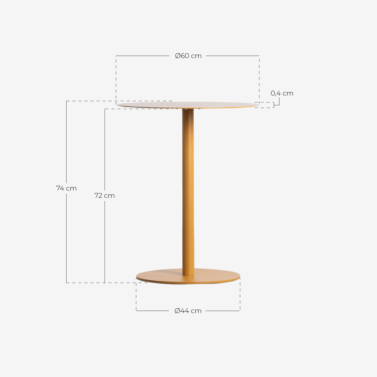 Table Ronde en Métal (Ø60 cm) Denis, dimensions