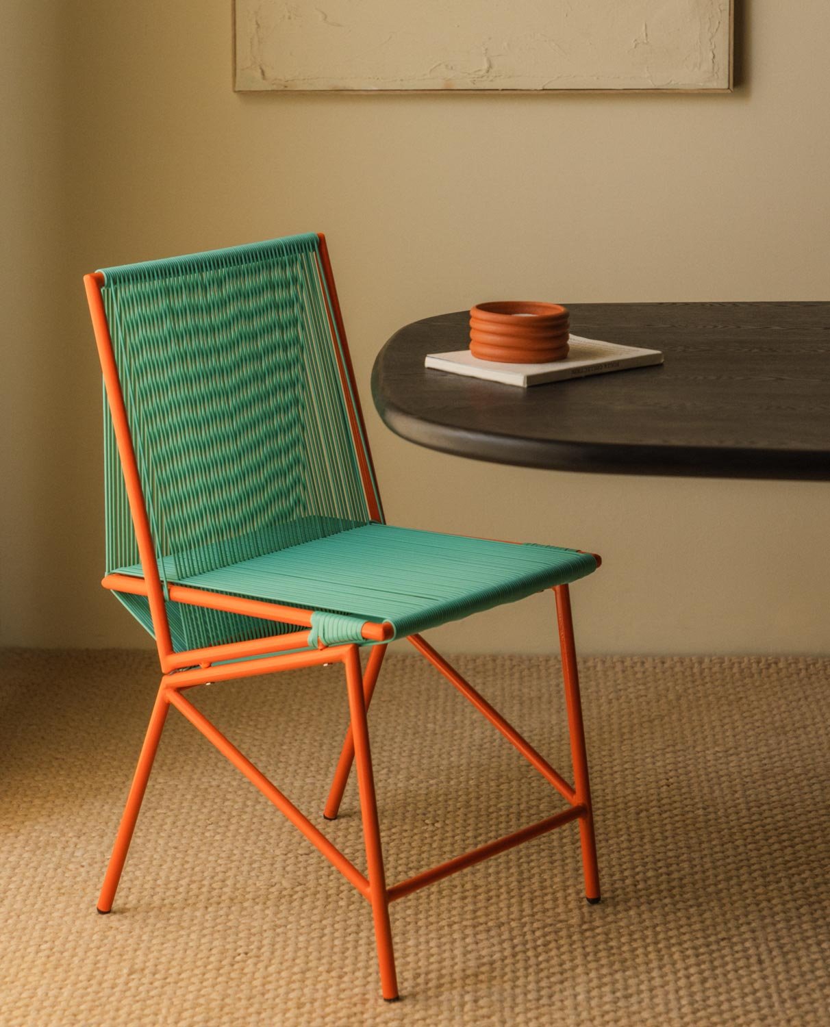 Chaise de Salle à Manger en Rotin Synthétique et Métal Couleurs Amur, image de la gelerie 2