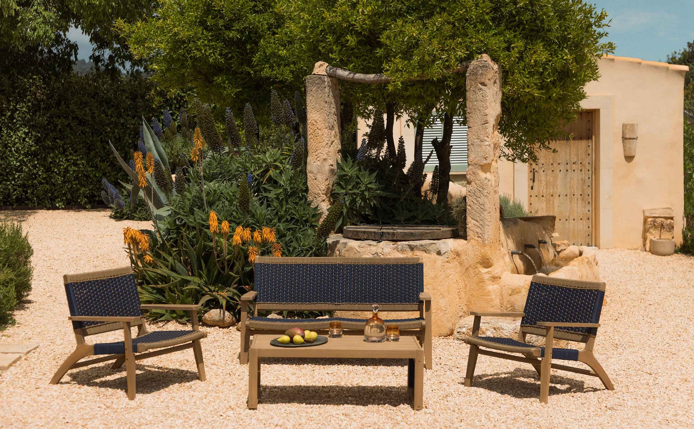 Ensemble de Jardin en Bois d'Acacia et Corde Mirle, image de la gelerie 1
