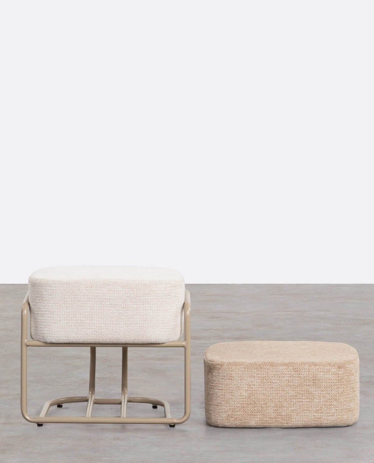 Pouf Rectangulaire avec Coussin Amovible en Tissu Elin Soft, image de la gelerie 2
