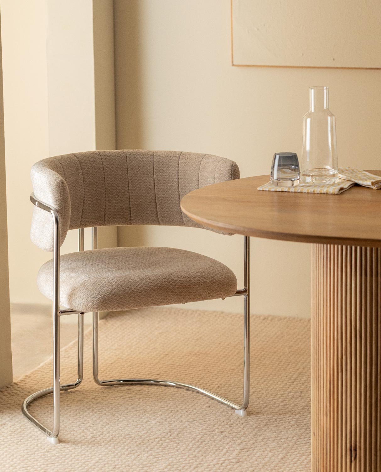 Pack 4 Chaises de Salle à Manger en Tissu et Métal Petra , image de la gelerie 2