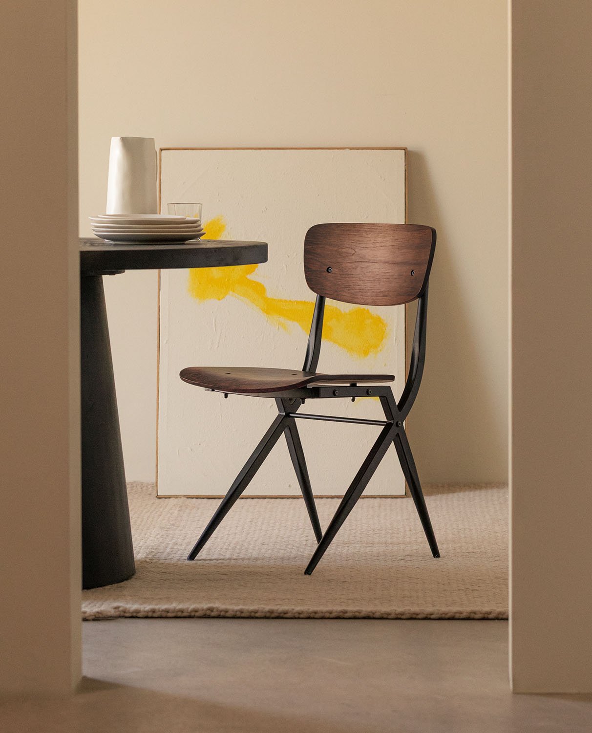 Pack 4 Chaises de Salle à Manger en Bois et Métal Ticher, image de la gelerie 2