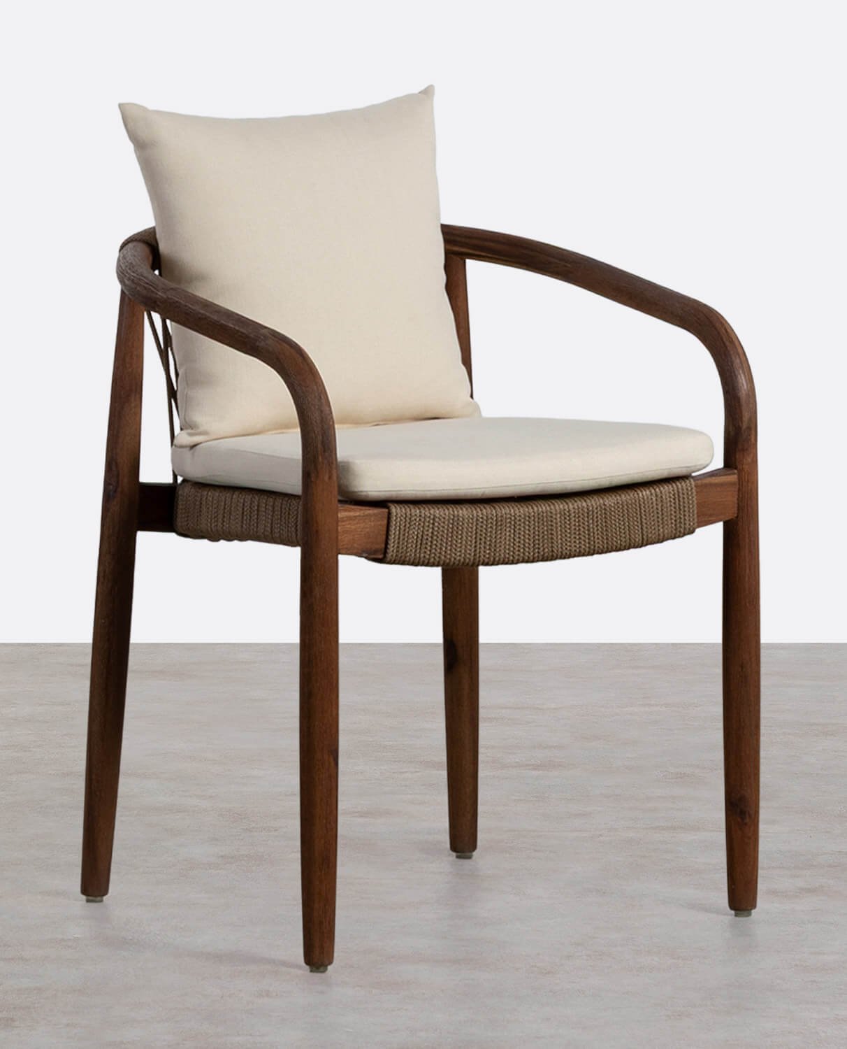 Chaise de Salle à Manger en Bois d'Acacia avec Coussin Loli, image de la gelerie 1