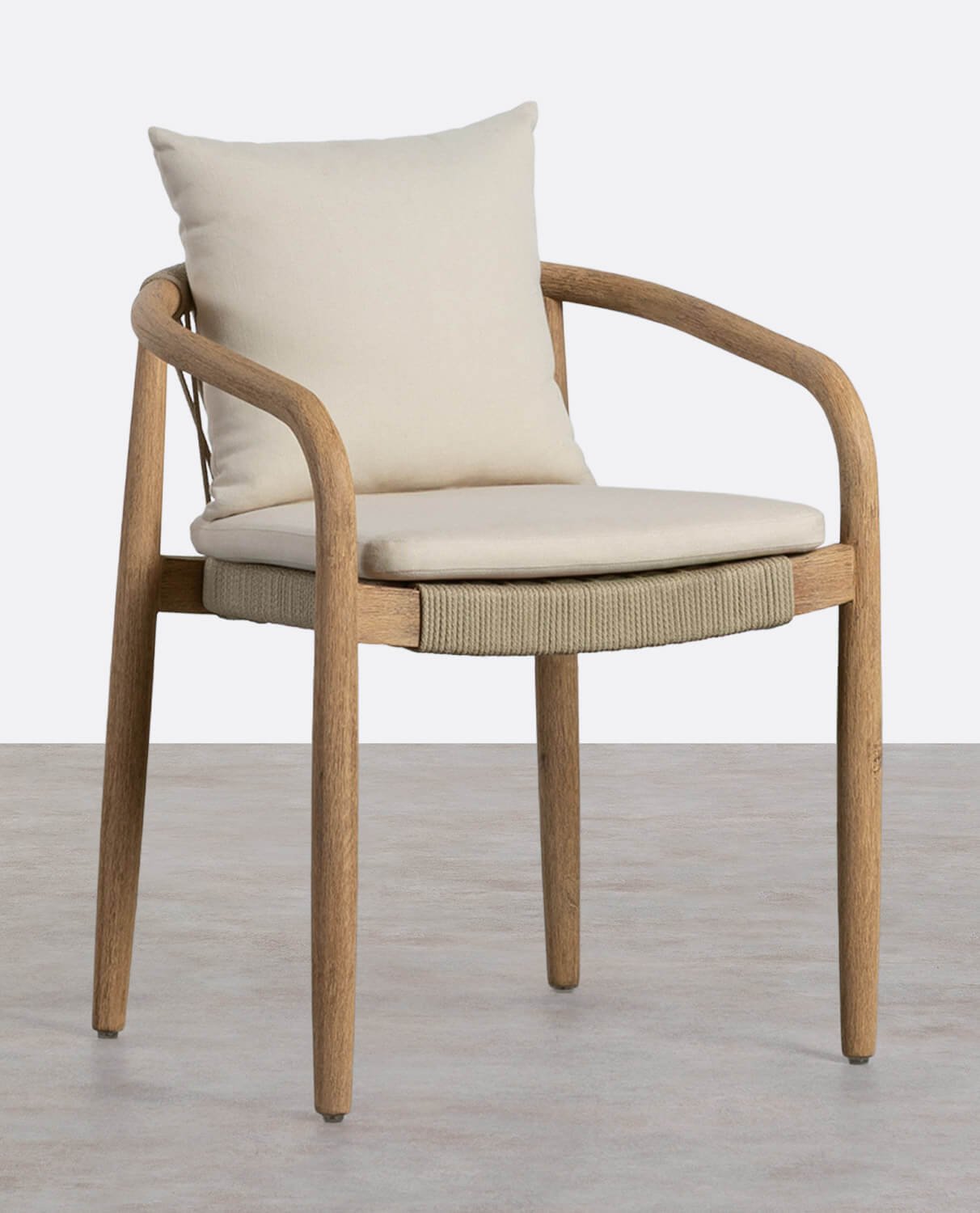Chaise d'Extérieur en Bois d'Acacia Loli avec Coussin, image de la gelerie 1