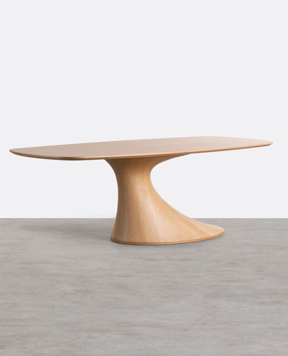 Table de Salle à Manger Rectangulaire en Bois et Fibre de Verre (220x100 cm) Flawas, image de la gelerie 1