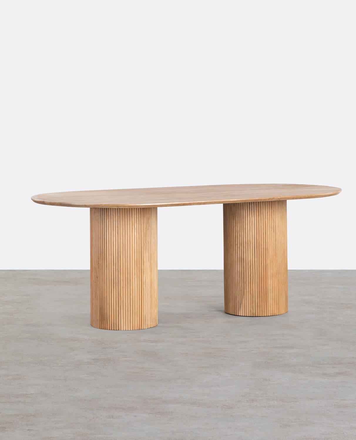  Table de Salle à Manger Ovale en Bois de Manguier (200x100 cm) Viena, image de la gelerie 1