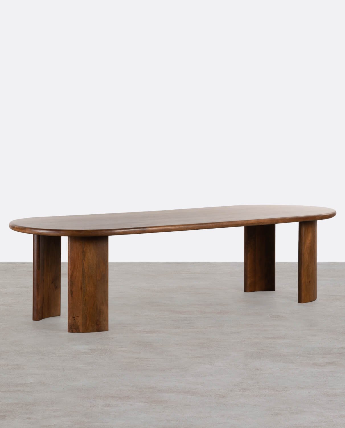 Table à Manger Ovale en Bois de Manguier (300x110 cm) Leno, image de la gelerie 1