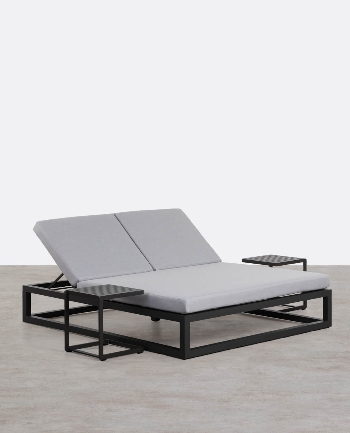 Double Tumbion Inclinable Kewin et 2 Tables d'Appoint en Aluminium Kreta Colours, image de la gelerie 1