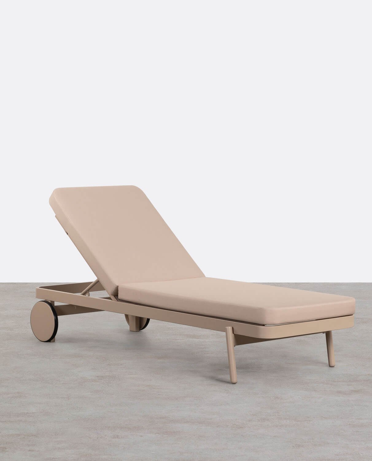 Chaise Longue Inclinable en Aluminium avec Coussin en Tissu Celina, image de la gelerie 1