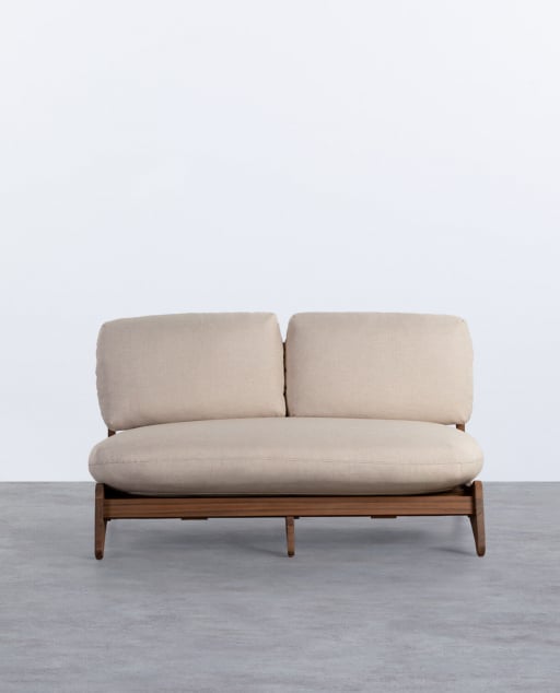 Canapé de Jardin 2 Places en Bois d'Acacia avec Coussins en Tissu Lorent