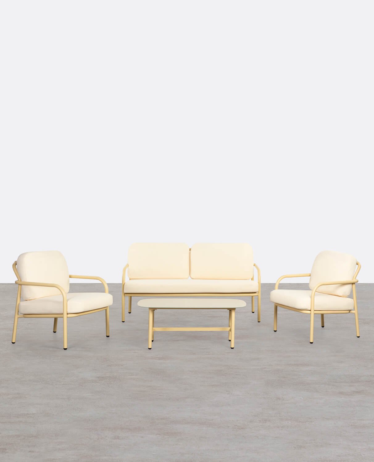 Salon de Jardin en Métal et Tissu avec Table Basse Aleina, image de la gelerie 1