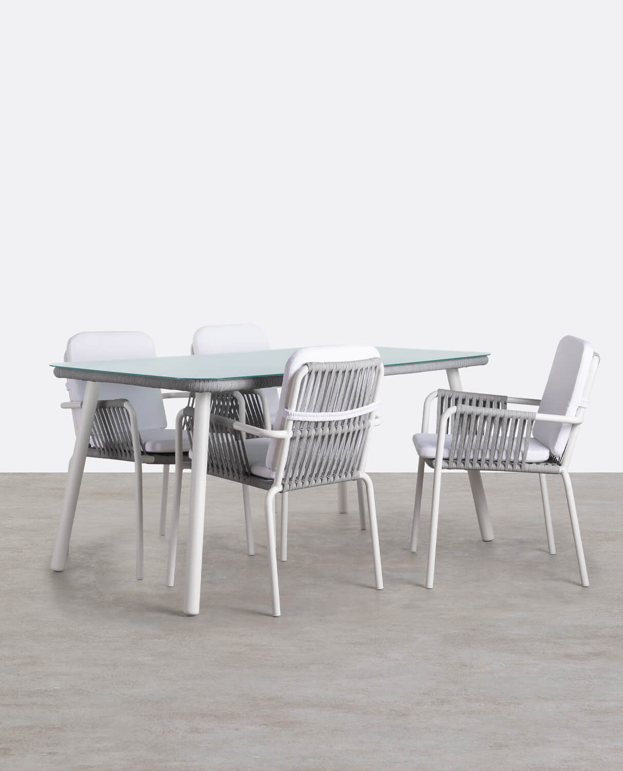 Set de Jardin en Aluminium et 4 Chaises Drian, image de la gelerie 1