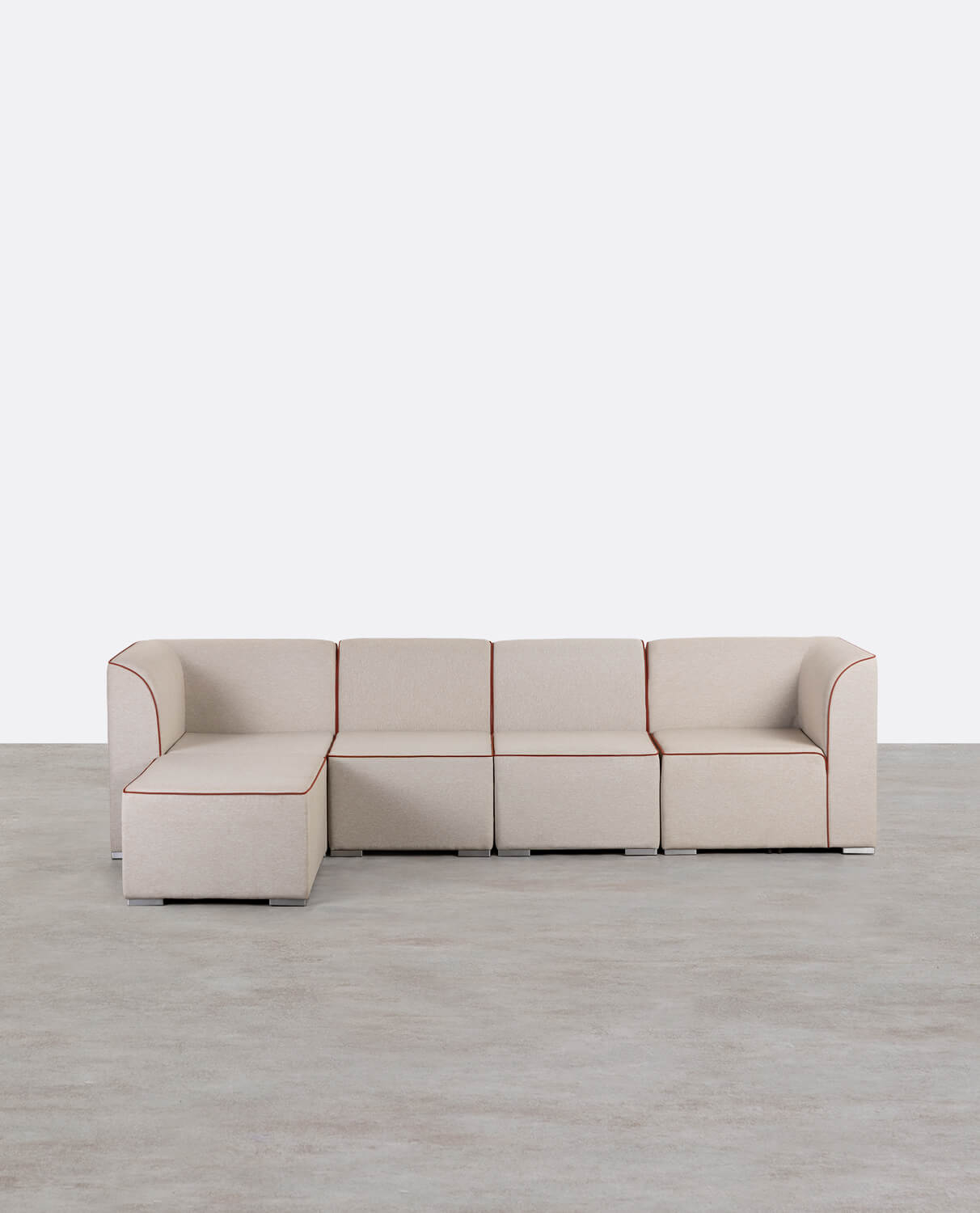 Canapé de Jardin Modulable 4 Pièces avec 2 Coins et 2 Fauteuils avec Pouf en Tissu Lagos, image de la gelerie 1