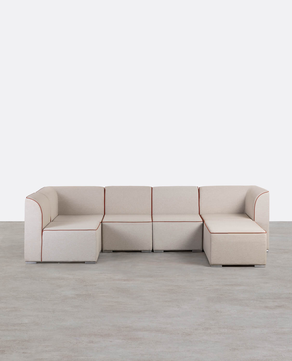 Canapé de Jardin Modulable 5 Pièces avec 2 Coins et 3 Fauteuils avec Pouf en Tissu Lagos, image de la gelerie 1