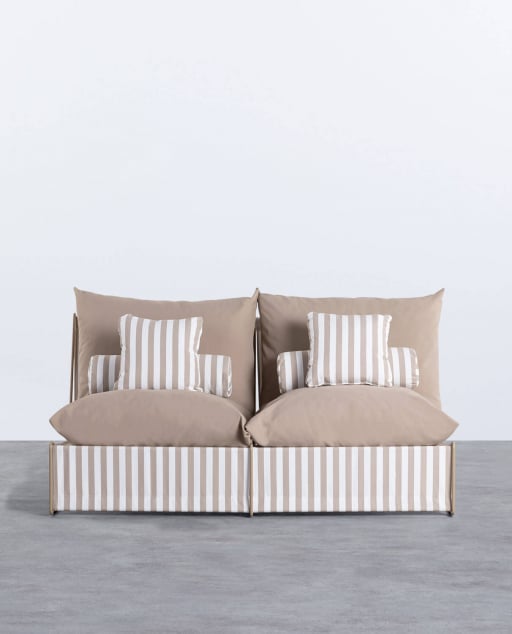 Canapé 2 Places en Métal et Assise en Tissu Carpa