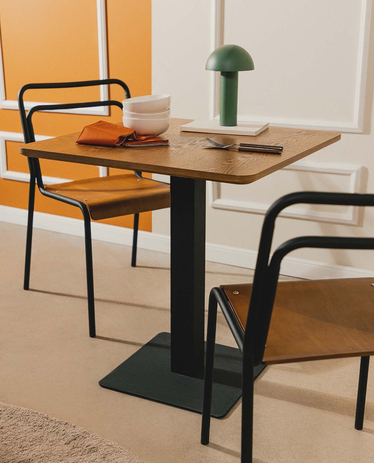 Pack 4 Chaises de Salle à Manger en Métal et Bois Curi, image de la gelerie 2