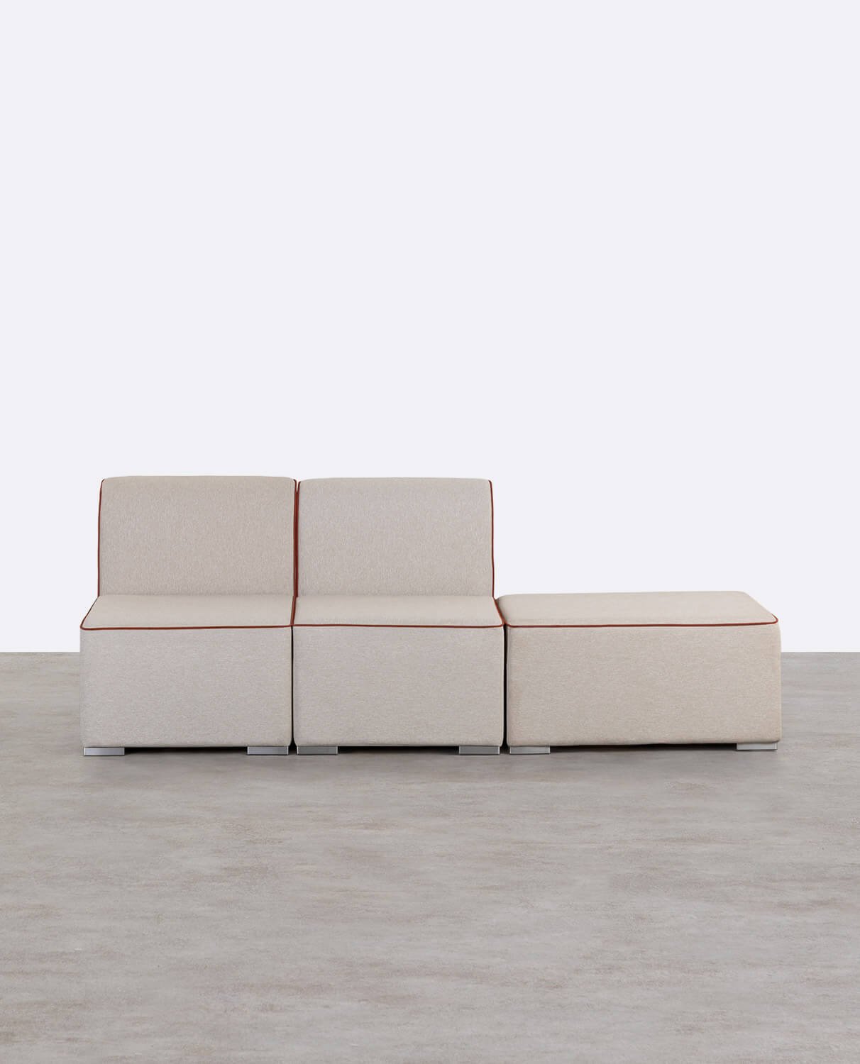 Canapé de Jardin Modulable 2 Pièces Fauteuil et Pouf en Tissu Lagos, image de la gelerie 1