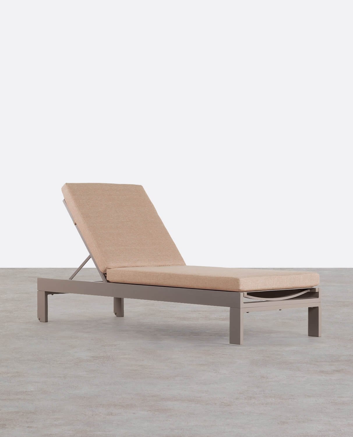 Chaise longue Inclinable en Aluminium avec Coussin en Tissu New Kreta , image de la gelerie 1