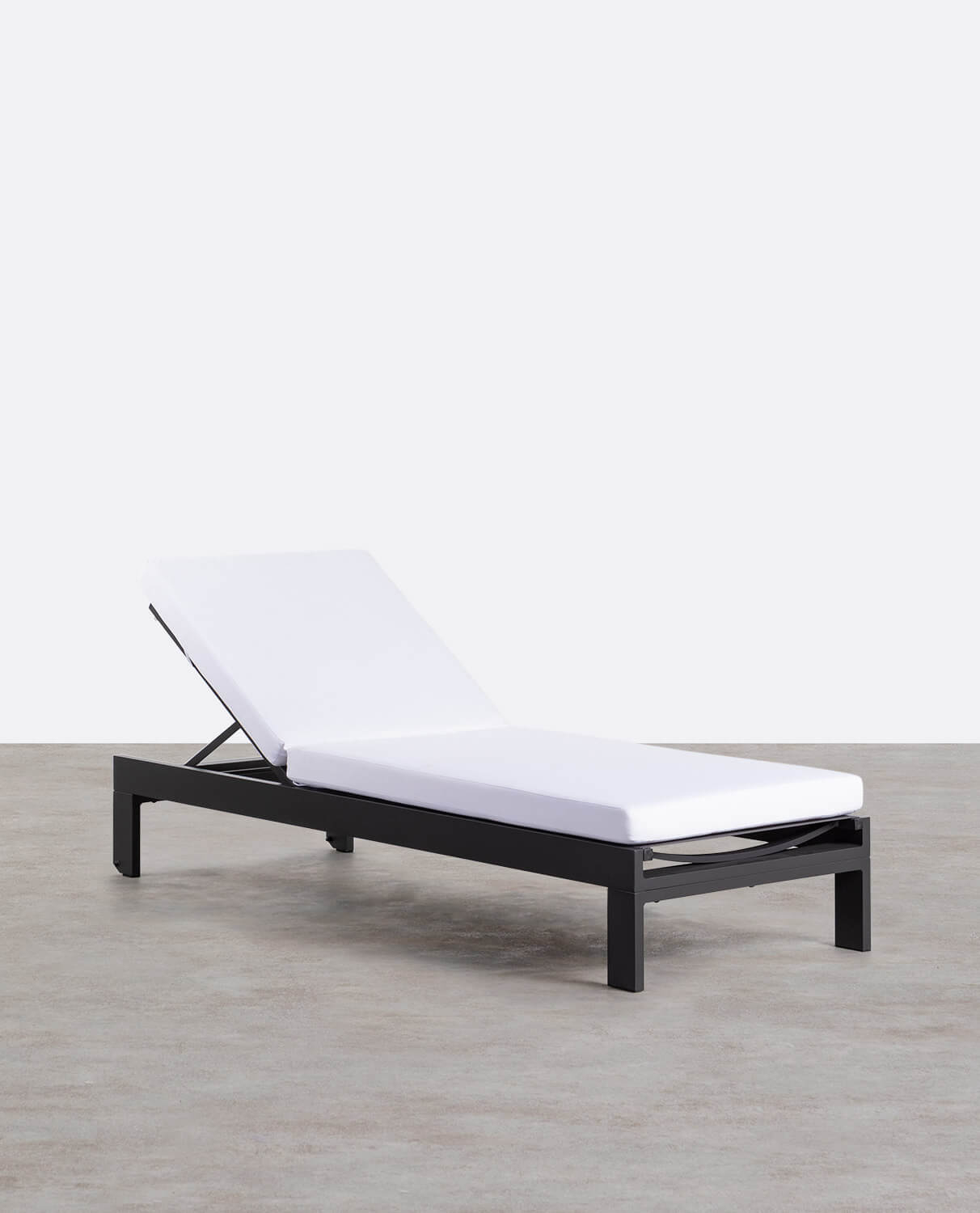 Chaise longue Inclinable en Aluminium avec Coussin en Tissu New Kreta , image de la gelerie 1