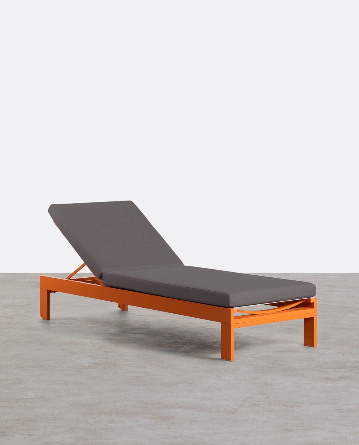Chaise longue Inclinable en Aluminium avec Coussin en Tissu New Kreta , image de la gelerie 1