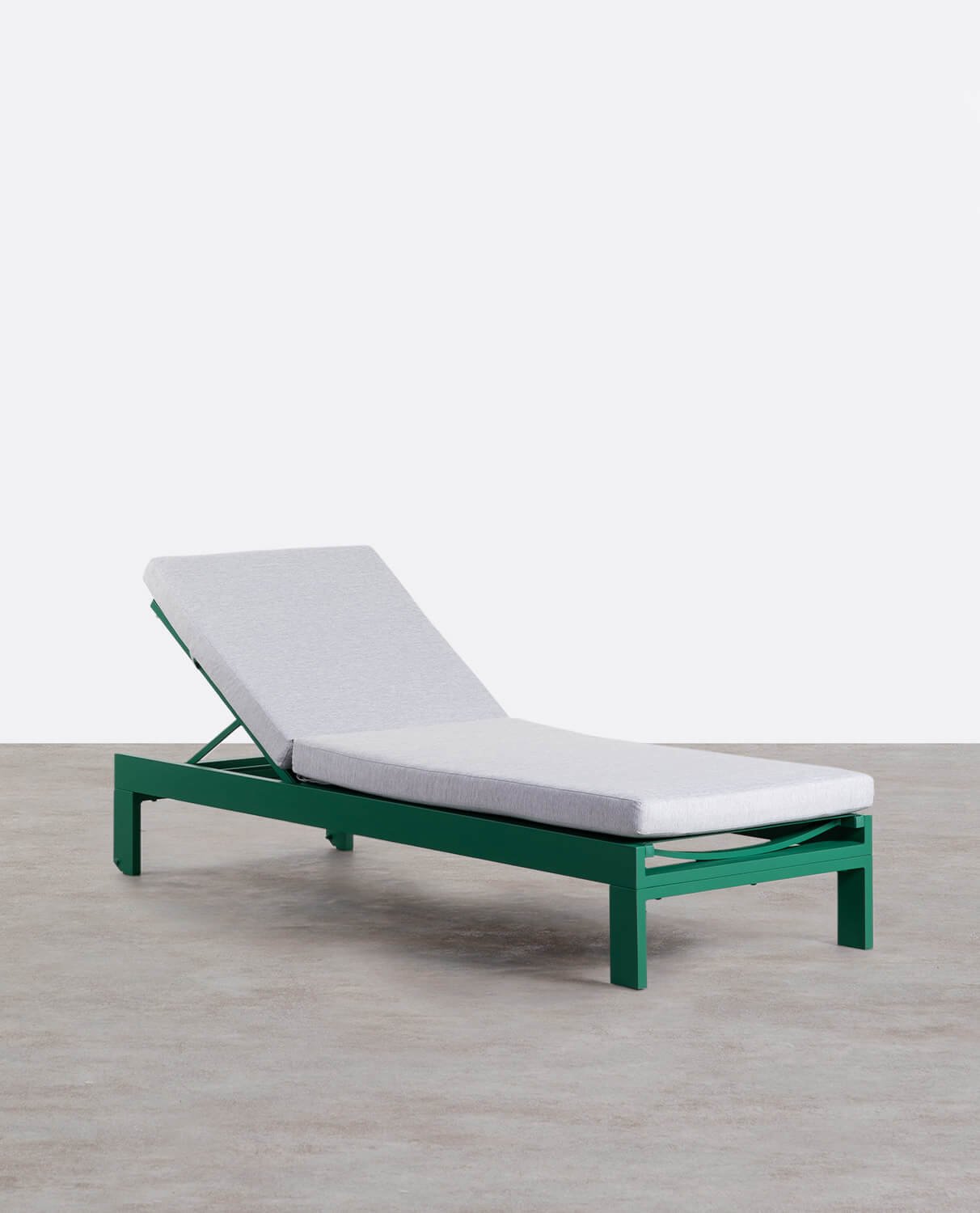 Chaise longue Inclinable en Aluminium avec Coussin en Tissu New Kreta , image de la gelerie 1
