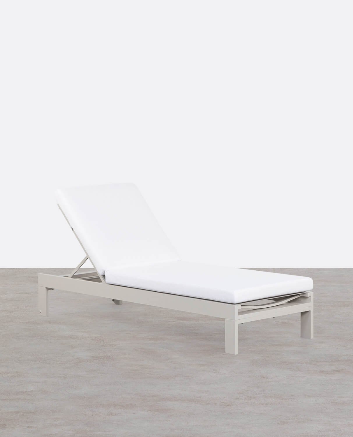 Chaise longue Inclinable en Aluminium avec Coussin en Tissu New Kreta , image de la gelerie 1