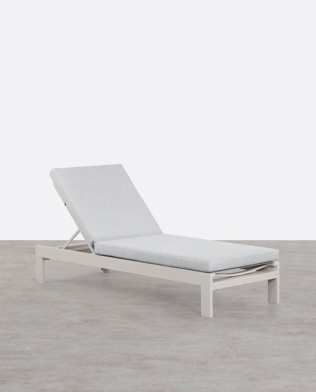 Chaise longue Inclinable en Aluminium avec Coussin en Tissu New Kreta , image de la gelerie 1