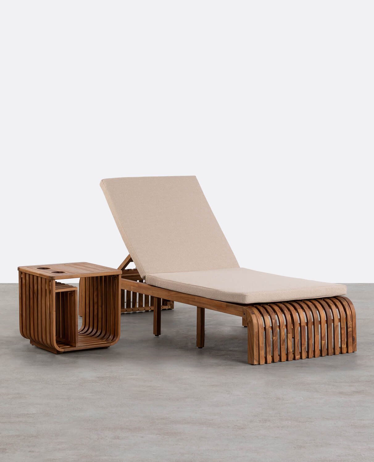 Transat et Table d'Appoint en Bois d'Acacia Hazan Hazan, image de la gelerie 1