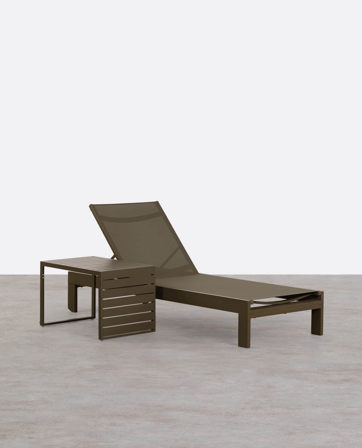 Set Chaise Longue et Table Basse en Aluminium (40x40 cm) New Kreta, image de la gelerie 1