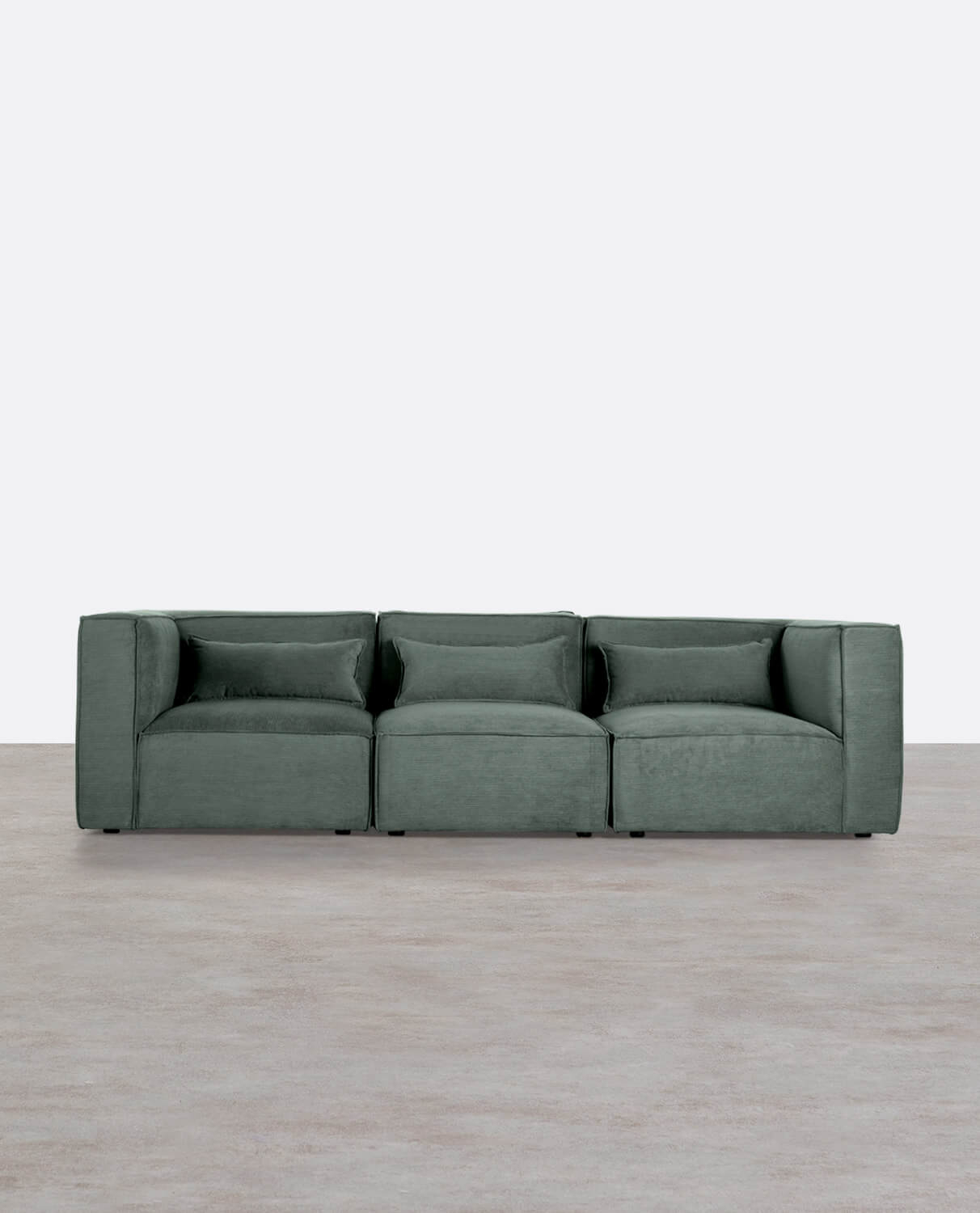 Canapé Modulaire 3 Pièces avec 2 Fauteuils d'Angle en Velours Côtelé Kilhe, image de la gelerie 1